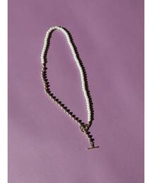 パール&ボールチェーンマンテルネックレス