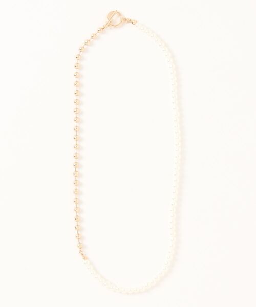 AMERICAN HOLIC（アメリカンホリック）の「パール&ボールチェーンマンテルネックレス（ネックレス・レディース・ホワイト・FREE）」の5枚目の写真