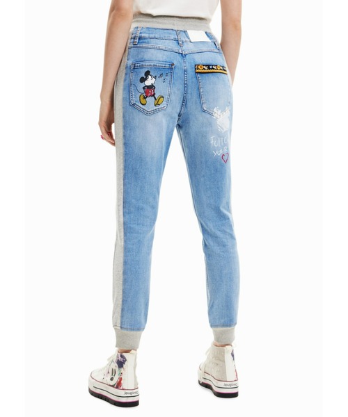 デシグアル　Desigual ディズニー　ミッキー　デニム　パンツ デシグアル Desigual ミッキーマウス リラックスジーンズ