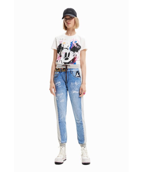 デシグアル　Desigual ディズニー　ミッキー　デニム　パンツ デシグアル Desigual ミッキーマウス リラックスジーンズ