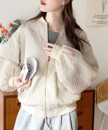 《JaVaジャバ コラボ》大人の上品。エンボス加工ジップブルゾン