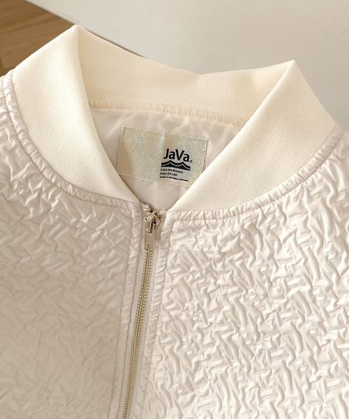 Java(ジャバ)の「《JaVaジャバ コラボ》大人の上品。エンボス加工ジップブルゾン(ブルゾン・レディース・ホワイト系その他/ブラック/グレイッシュベージュ/カーキ・LARGE/MEDIUM/SMALL/X-LARGE)」の19枚目の写真