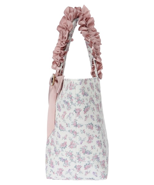 Maison de FLEUR(メゾンドフルール)の「フラワープリントフリルハンドルトートバッグ(トートバッグ・レディース・ピンク/アイボリー・FREE)」の7枚目の写真