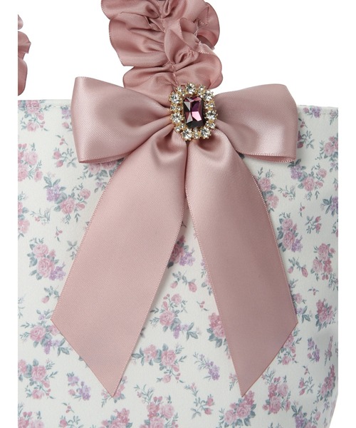 Maison de FLEUR(メゾンドフルール)の「フラワープリントフリルハンドルトートバッグ(トートバッグ・レディース・ピンク/アイボリー・FREE)」の9枚目の写真