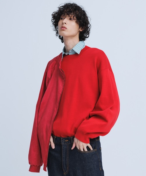 ADAM ET ROPE'（アダムエロペ）の「リサイクルコットンニットプルオーバー（ニット/セーター・メンズ・ブラック/レッド/オレンジ系その他・M/L）」の3枚目の写真