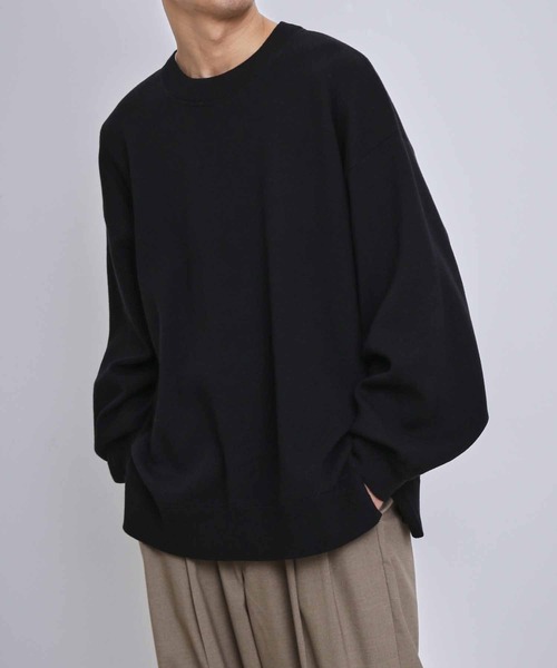 ADAM ET ROPE'（アダムエロペ）の「リサイクルコットンニットプルオーバー（ニット/セーター・メンズ・ブラック/レッド/オレンジ系その他・M/L）」の2枚目の写真