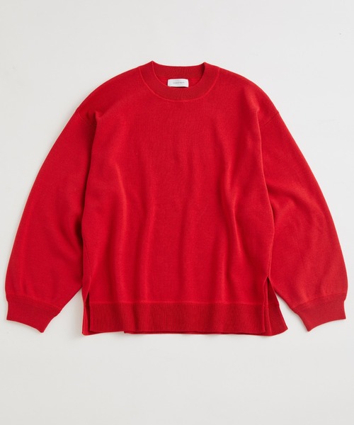 ADAM ET ROPE'（アダムエロペ）の「リサイクルコットンニットプルオーバー（ニット/セーター・メンズ・ブラック/レッド/オレンジ系その他・M/L）」の8枚目の写真