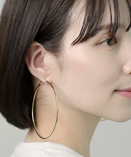 セール】F&D : 8cm ラージフープピアス（ピアス（両耳用