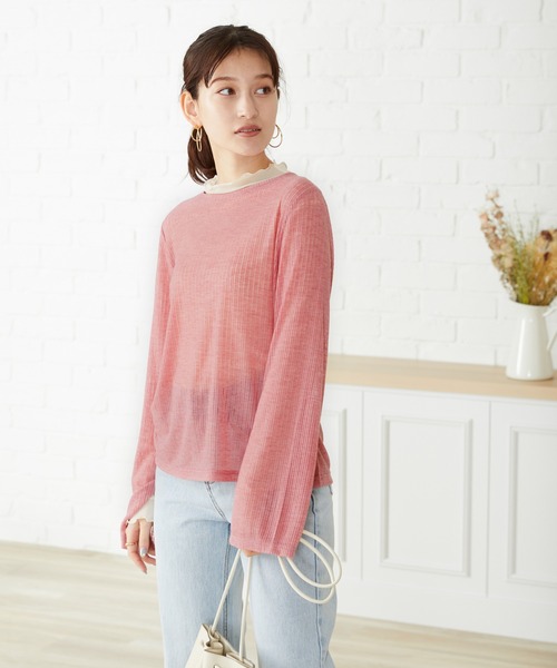 acro（アクロ）の「■シアーテレコカットソー/AC3405（Tシャツ/カットソー・レディース・ブラック/ホワイト/ブルー/ピンク・ﾌﾘ-）」の17枚目の写真