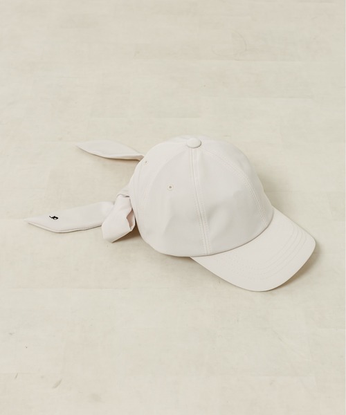 OLIVE des OLIVE（オリーブデオリーブ）の「刺繍入りバックリボンキャップ　1031150010（キャップ・レディース・ブラック/オフホワイト・FREE）」の4枚目の写真