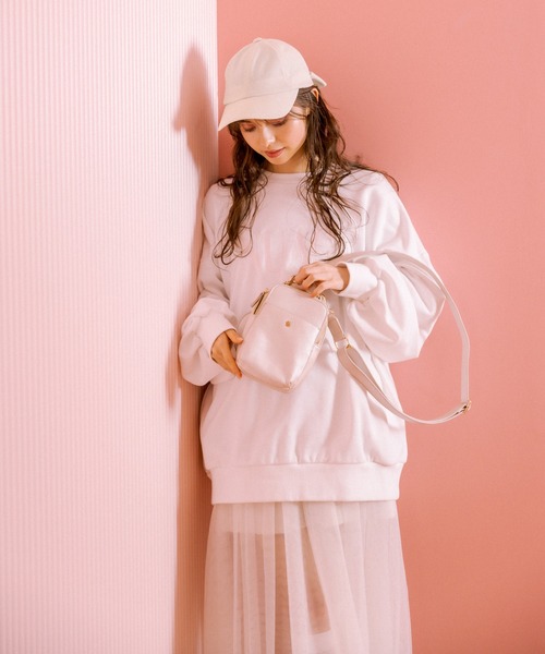 OLIVE des OLIVE（オリーブデオリーブ）の「刺繍入りバックリボンキャップ　1031150010（キャップ・レディース・ブラック/オフホワイト・FREE）」の7枚目の写真