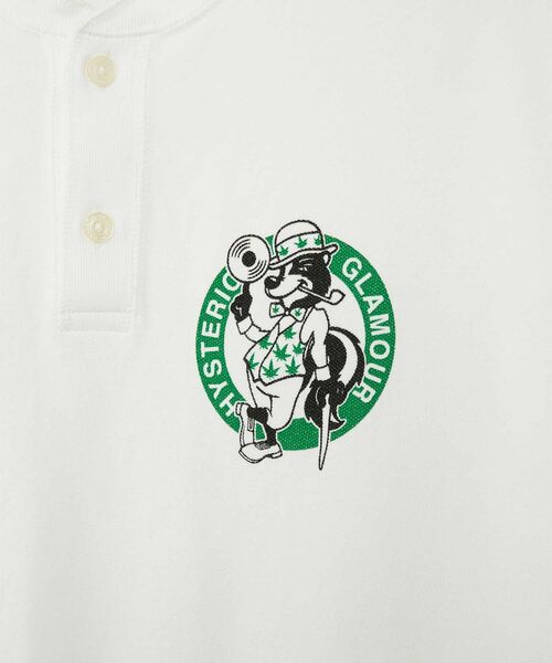 HYSTERIC GLAMOUR（ヒステリックグラマー）の「SKUNK RECORDS ヘンリーネック半袖Tシャツ（Tシャツ/カットソー・メンズ・ホワイト/グリーン/ブラック・LARGE/X-LARGE/SMALL/MEDIUM）」の6枚目の写真
