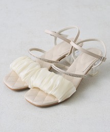 one after another NICE CLAUP | ダブルベルトラインストーンサンダル(サンダル)