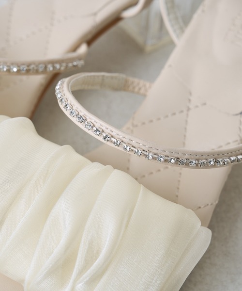 one after another NICE CLAUP（ワンアフターアナザーナイスクラップ）の「ダブルベルトラインストーンサンダル（サンダル・レディース・ピンク系その他/アイボリー・SMALL/MEDIUM/LARGE）」の12枚目の写真