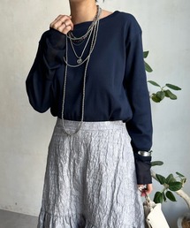 袖シアーリブTEE