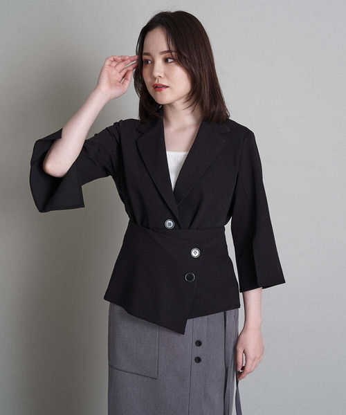 A de a.v.v(アードアー・ヴェ・ヴェ)の「(SETUP対応)2WAYセパレートジャケット(その他アウター・レディース・ブラック/ベージュ/ミント・36/38)」の2枚目の写真