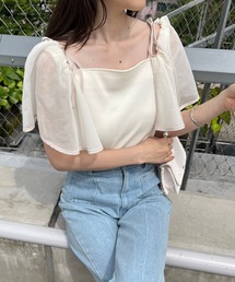 one after another NICE CLAUP | マルチWay/異素材ドッキングトップス(Tシャツ/カットソー)