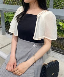 one after another NICE CLAUP | マルチWay/異素材ドッキングトップス(Tシャツ/カットソー)