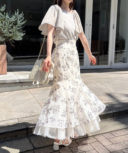 one after another NICE CLAUP（ワンアフターアナザーナイスクラップ）の「マルチWay/異素材ドッキングトップス（Tシャツ/カットソー・レディース・ブラック/グレイッシュベージュ/アイボリー/ブラウン・FREE）」の21枚目の写真