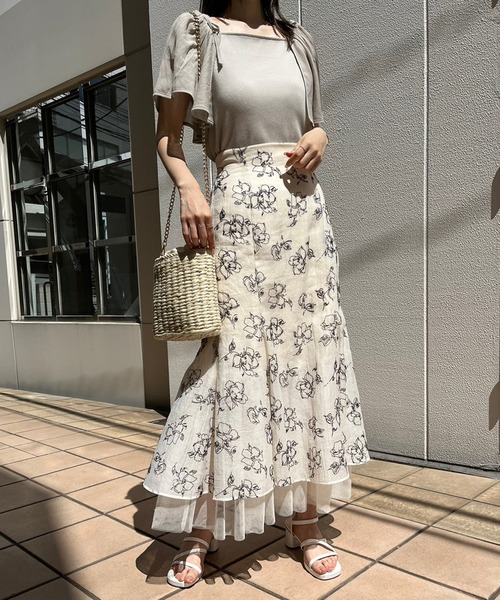 one after another NICE CLAUP（ワンアフターアナザーナイスクラップ）の「マルチWay/異素材ドッキングトップス（Tシャツ/カットソー・レディース・ブラック/グレイッシュベージュ/アイボリー/ブラウン・FREE）」の16枚目の写真