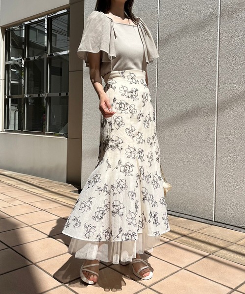 one after another NICE CLAUP（ワンアフターアナザーナイスクラップ）の「マルチWay/異素材ドッキングトップス（Tシャツ/カットソー・レディース・ブラック/グレイッシュベージュ/アイボリー/ブラウン・FREE）」の17枚目の写真