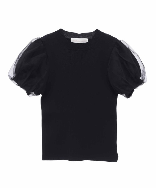 31 Sons de mode(トランテアン ソン ドゥ モード)の「チュールスリーブボウタイニット(ニット/セーター・レディース・オフホワイト/ブラック/ピンク・36)」の21枚目の写真