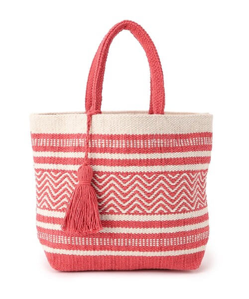 SHOO・LA・RUE（シューラルー）の「◆【インド製】ランチトートバッグ（トートバッグ・レディース・グレー/ブルー/レッド系1・00）」の4枚目の写真