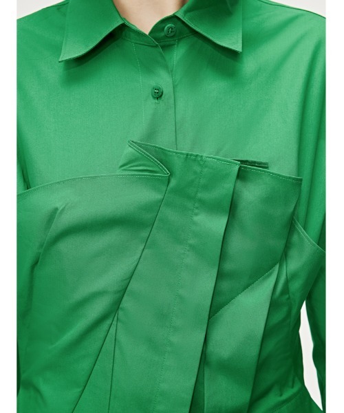 JNBY(ジェーエヌビーワイ)の「Dressy Cotton Long Shirt(シャツ/ブラウス・レディース・ブラック/ホワイト/グリーン・38/36/40)」の15枚目の写真