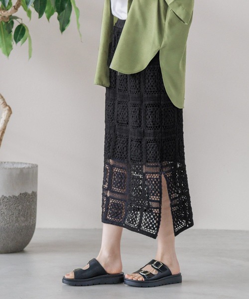 LEPSIM（レプシィム）の「レースナロースカート　188406（スカート・レディース・ブラック/アイボリー・FREE）」の7枚目の写真