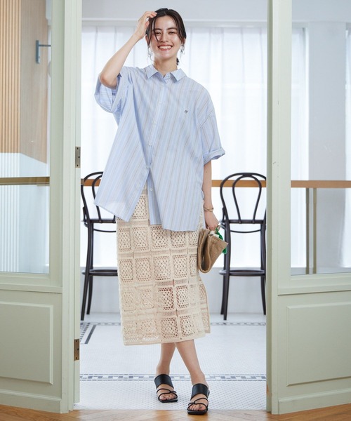 LEPSIM（レプシィム）の「レースナロースカート　188406（スカート・レディース・ブラック/アイボリー・FREE）」の4枚目の写真