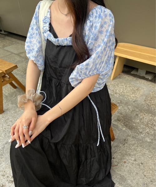 nemne store(ネンネストア)の「【前後2way】5分袖アソートボレロブラウス(カーディガン/ボレロ・レディース・ブラック/オフホワイト/ブルー・フリー)」の21枚目の写真