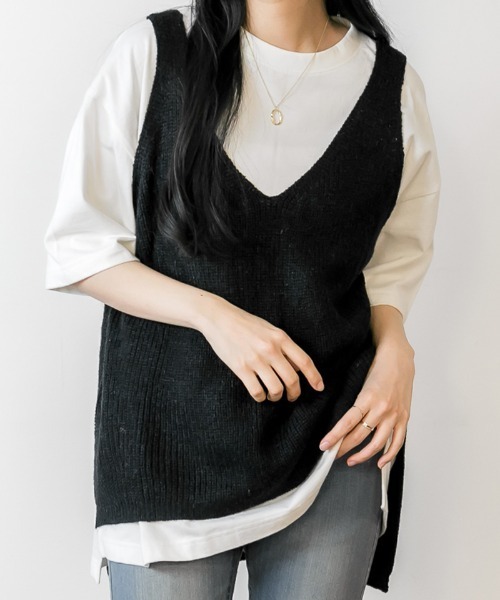 atONE(アットワン)の「atONE ニットキャミソール(ニット/セーター・レディース・アイボリー/グレー系その他/ブラック/チャコールグレー・L/4L/M/LL/3L)」の18枚目の写真
