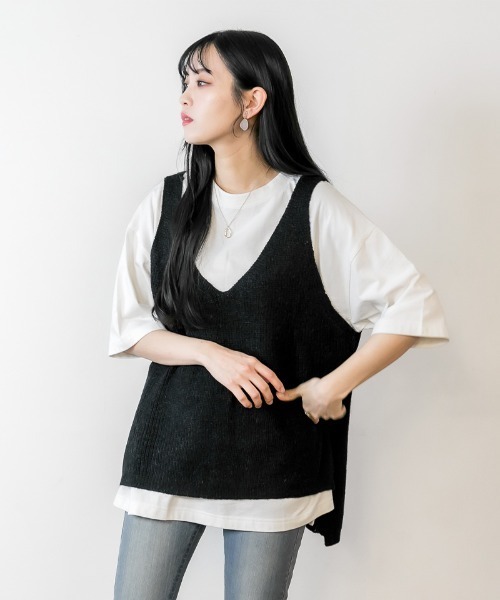 atONE(アットワン)の「atONE ニットキャミソール(ニット/セーター・レディース・アイボリー/グレー系その他/ブラック/チャコールグレー・L/4L/M/LL/3L)」の19枚目の写真