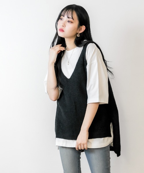 atONE(アットワン)の「atONE ニットキャミソール(ニット/セーター・レディース・アイボリー/グレー系その他/ブラック/チャコールグレー・L/4L/M/LL/3L)」の20枚目の写真