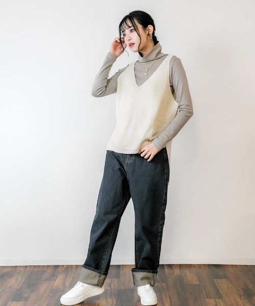 atONE(アットワン)の「atONE ニットキャミソール(ニット/セーター・レディース・アイボリー/グレー系その他/ブラック/チャコールグレー・L/4L/M/LL/3L)」の11枚目の写真