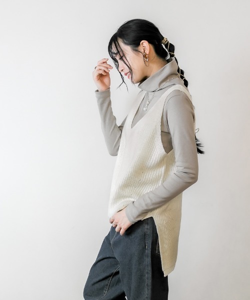 atONE(アットワン)の「atONE ニットキャミソール(ニット/セーター・レディース・アイボリー/グレー系その他/ブラック/チャコールグレー・L/4L/M/LL/3L)」の9枚目の写真