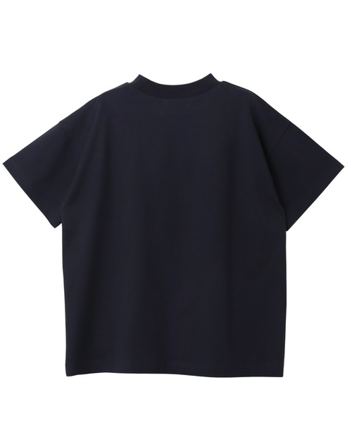 evernavy(エバーネイビー)の「モックネック半袖Tシャツ(Tシャツ/カットソー・レディース・ネイビー/ブラック/ホワイト・M)」の4枚目の写真