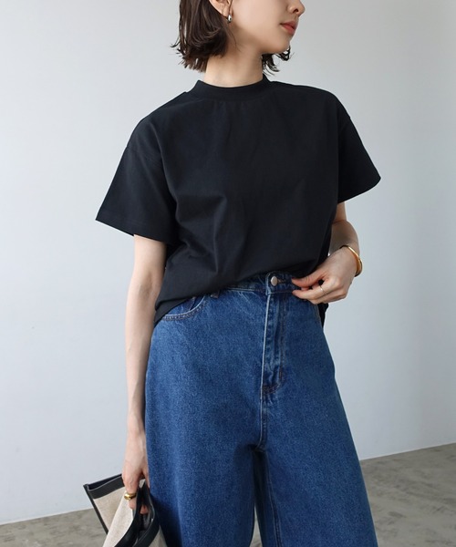 セール】モックネック半袖Tシャツ（Tシャツ/カットソー