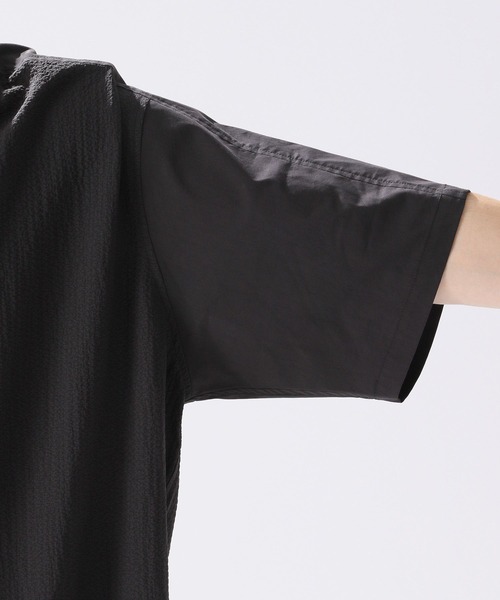 niko and（ニコアンド）の「異素材切り替えショートスリーブシャツ