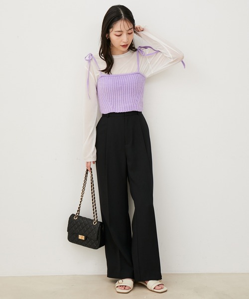 VIS（ビス）の「【2WAY】フェイクレザー＆ベロアキルティングショルダーバッグ（ショルダーバッグ・レディース・ブラック/オフホワイト/ピンク・FREE）」の12枚目の写真