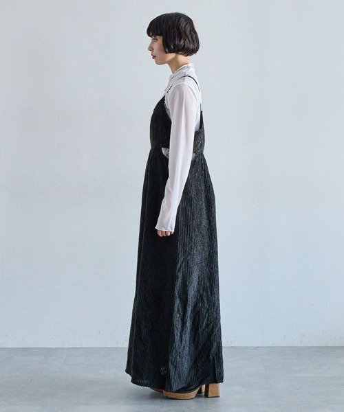 PAGEBOY（ページボーイ）の「2WAYベロアキャミワンピース（ワンピース・レディース・ブラック/オフホワイト・FREE）」の9枚目の写真