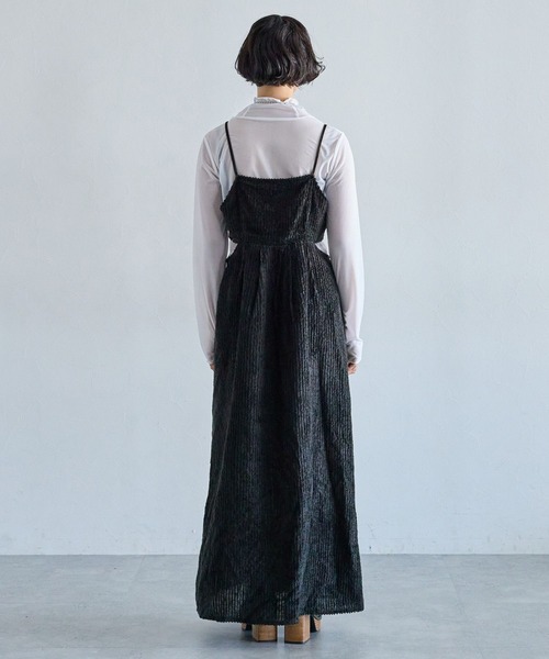 PAGEBOY（ページボーイ）の「2WAYベロアキャミワンピース（ワンピース・レディース・ブラック/オフホワイト・FREE）」の10枚目の写真