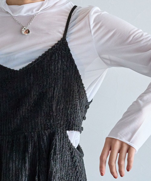 PAGEBOY（ページボーイ）の「2WAYベロアキャミワンピース（ワンピース・レディース・ブラック/オフホワイト・FREE）」の13枚目の写真