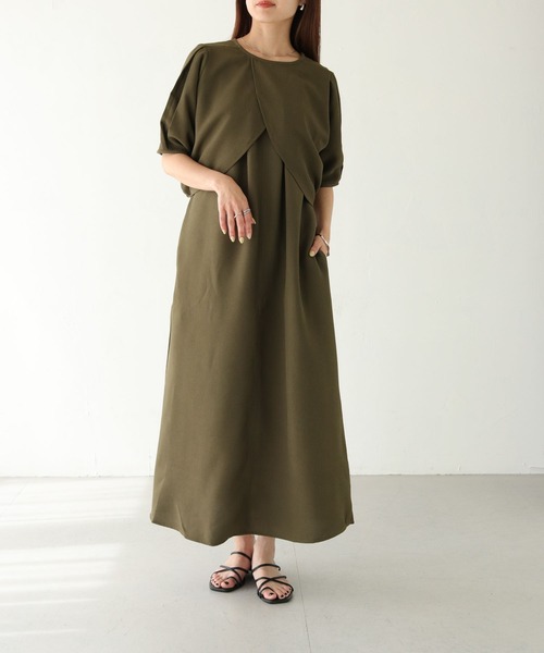 vingtrois(バントロア)の「【vingtrois】3WAYワッフルワンピース(ワンピース・レディース・カーキ/ブラック/キナリ・M)」の1枚目の写真