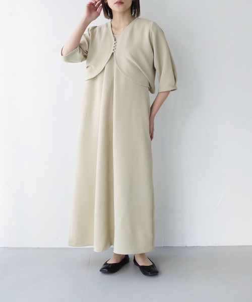 vingtrois(バントロア)の「【vingtrois】3WAYワッフルワンピース(ワンピース・レディース・カーキ/ブラック/キナリ・M)」の2枚目の写真
