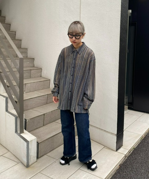 CIAOPANIC TYPY(チャオパニックティピー)の「【ユニセックス】アソートシアーレースシャツ(シャツ/ブラウス・メンズ・ブラウン/レッド/グリーン・MEDIUM/LARGE)」の8枚目の写真