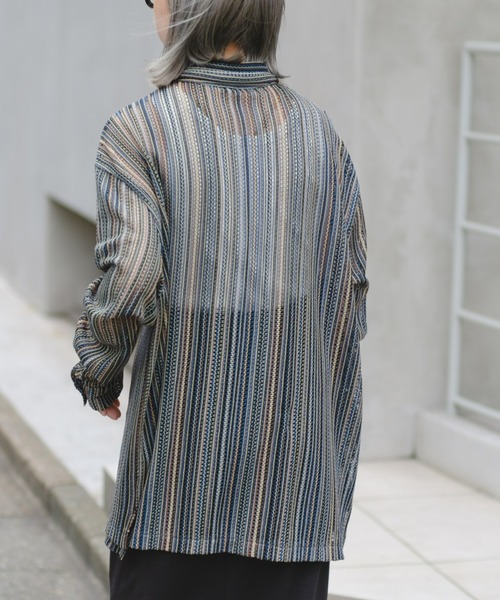 CIAOPANIC TYPY(チャオパニックティピー)の「【ユニセックス】アソートシアーレースシャツ(シャツ/ブラウス・メンズ・ブラウン/レッド/グリーン・MEDIUM/LARGE)」の15枚目の写真