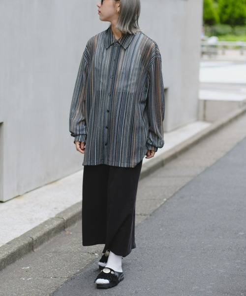 CIAOPANIC TYPY(チャオパニックティピー)の「【ユニセックス】アソートシアーレースシャツ(シャツ/ブラウス・メンズ・ブラウン/レッド/グリーン・MEDIUM/LARGE)」の7枚目の写真