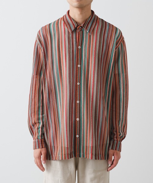 CIAOPANIC TYPY(チャオパニックティピー)の「【ユニセックス】アソートシアーレースシャツ(シャツ/ブラウス・メンズ・ブラウン/レッド/グリーン・MEDIUM/LARGE)」の21枚目の写真