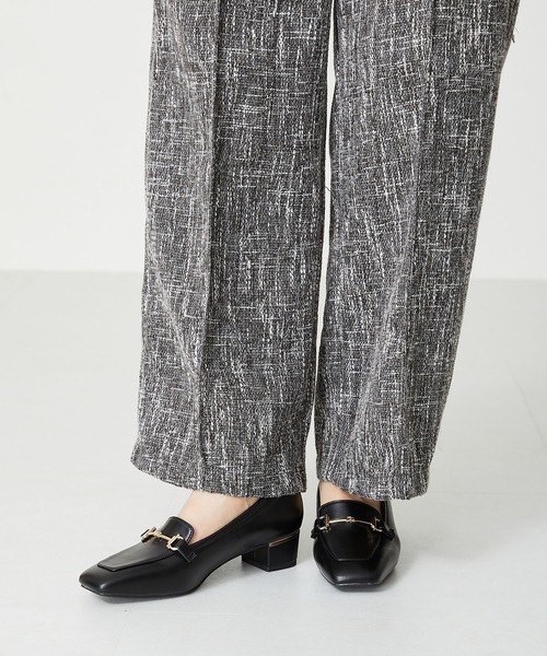 セール】メタリックラインビットヒールローファー 32303（ローファー